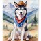Edge Collections - 11.25" X 15.50" - Multicolor - Siberian Husky Cowboy Welcome Decorative - 1 Piece